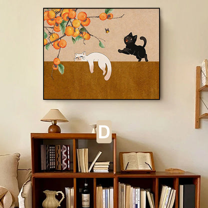 Whimsical Cat-Themed Framed Wall Art Homeandso