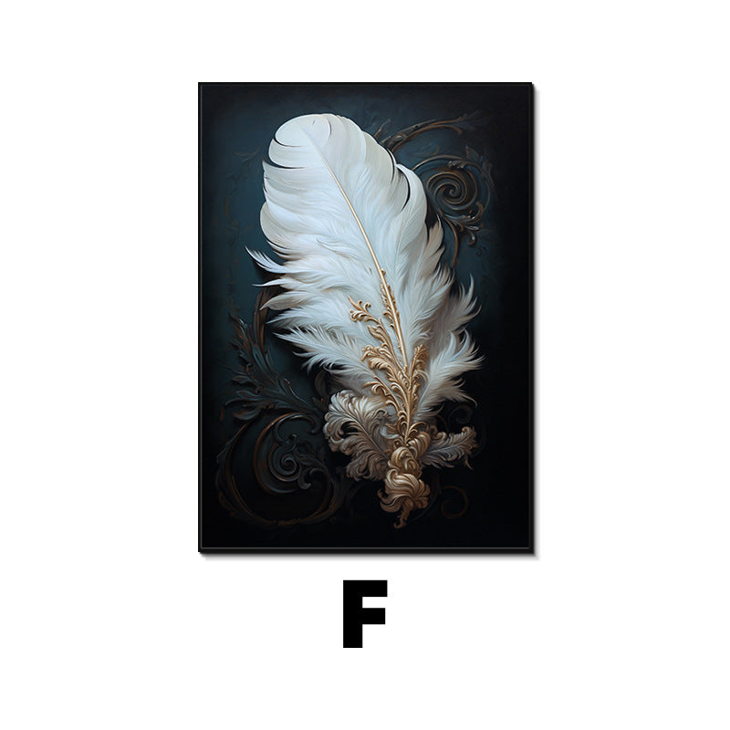 Feather-Inspired Framed Artwork Homeandso