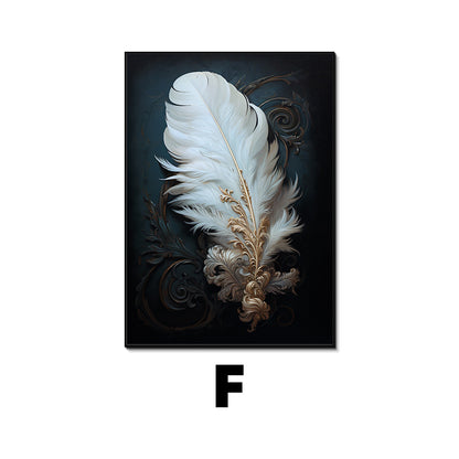 Feather-Inspired Framed Artwork Homeandso