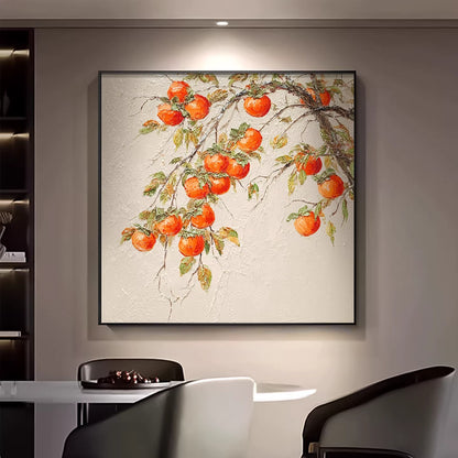 Textured Orange Botanical Wall Art Homeandso