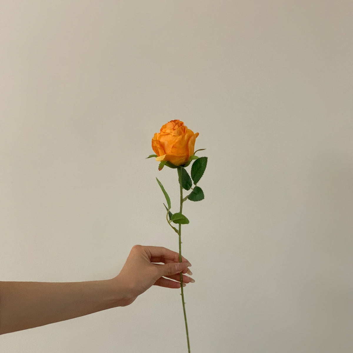 Realistic Long Stem Artificial Rose