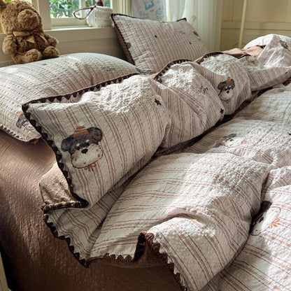 Playfully Embroidered Quilt Cover Set