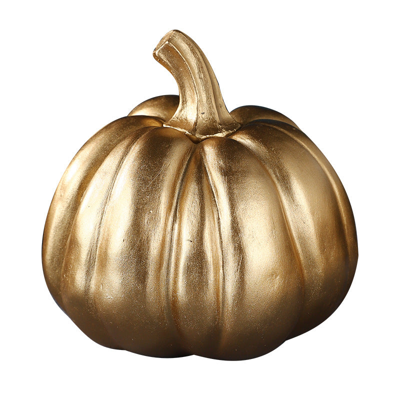 Decorative Metallic Pumpkin Sculpture Homeandso