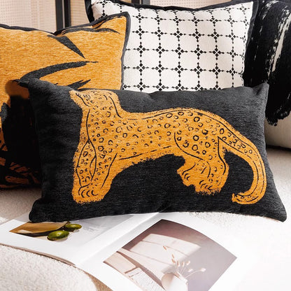 Artistic Leopard Print Decorative Throw Pillow