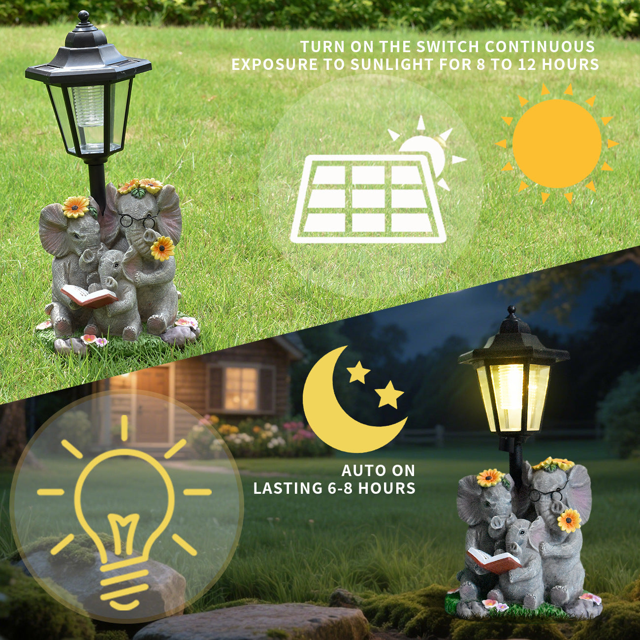 Garden Elephant Family Homeandso