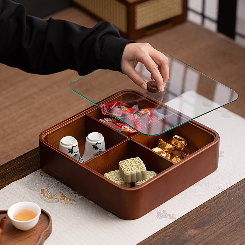 Glass-Topped Modular Storage Tray Homeandso