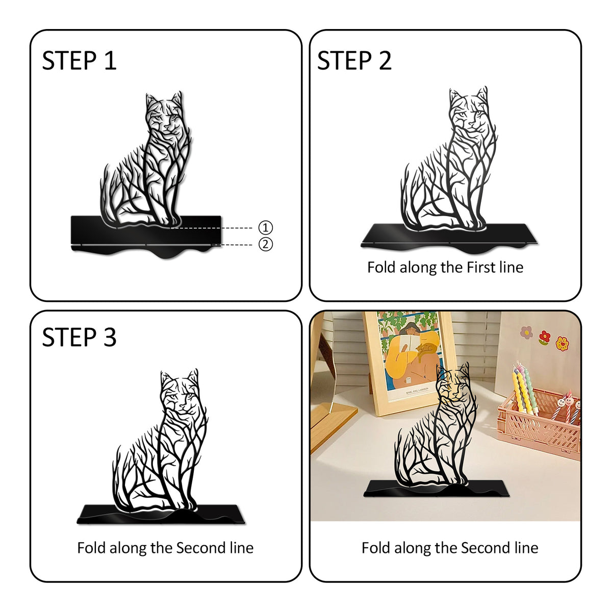 Artistic Cat Silhouette Stand Homeandso