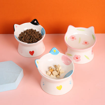 Cat-Themed Ceramic Pet Food Bowl Homeandso