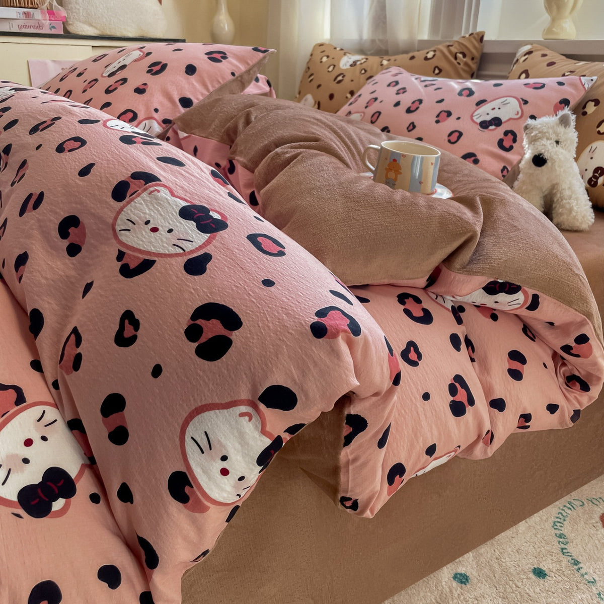 Playful Cartoon Print Duvet Cover Set Homeandso