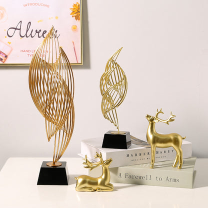 Elegant Metallic Wave Sculpture Homeandso