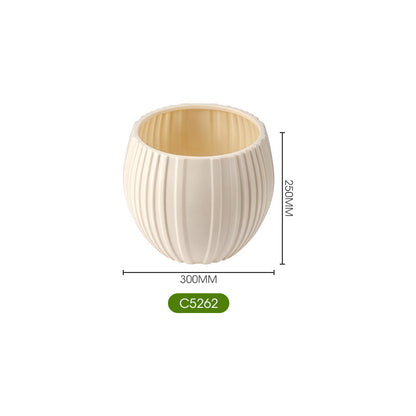 Elegant Ribbed Ceramic Planter Homeandso
