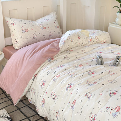 Whimsical Floral Print Duvet Cover Set