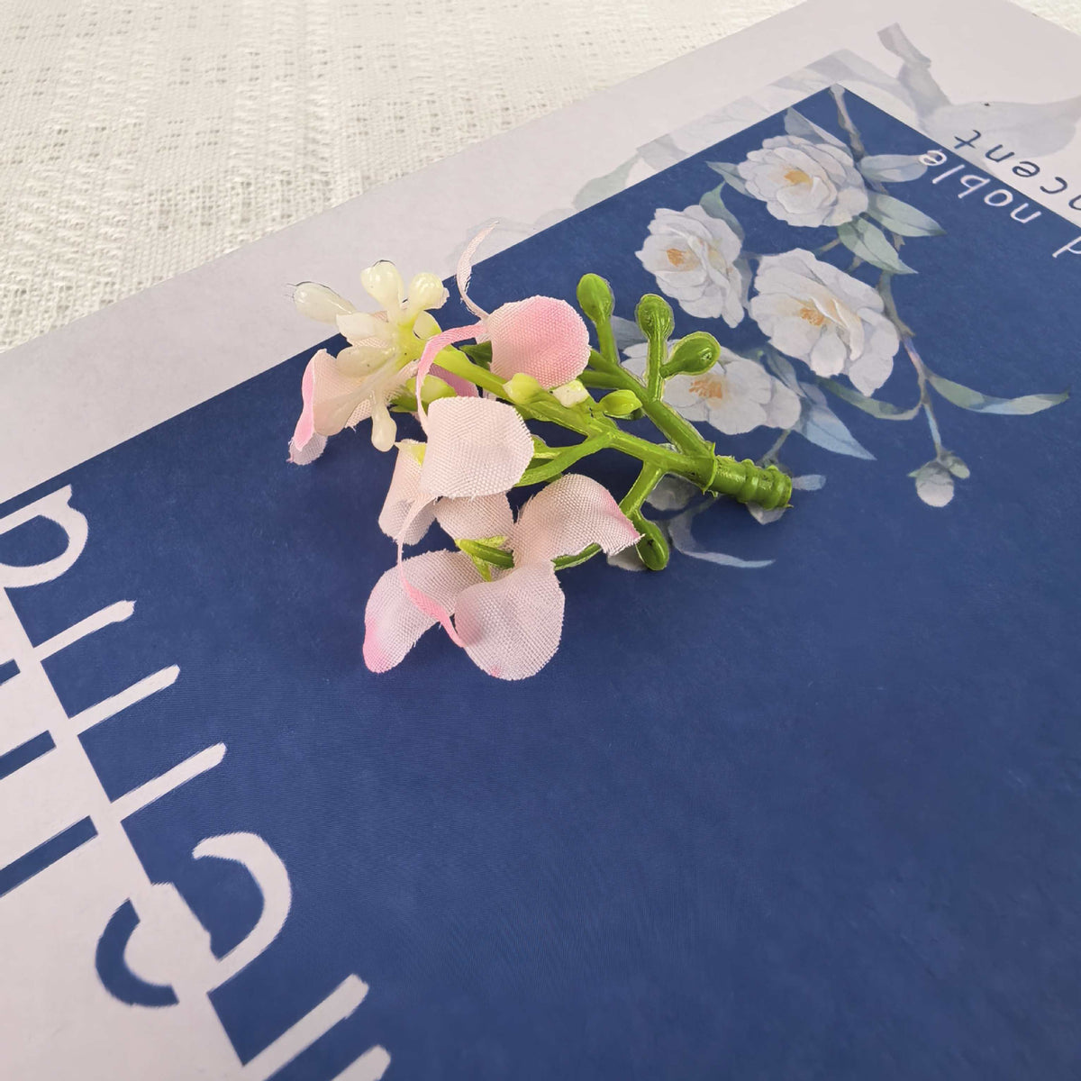 Premium Silk Orchid Floral Brooch