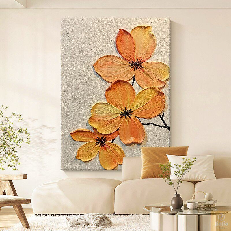 Textured Floral Canvas Wall Art Homeandso