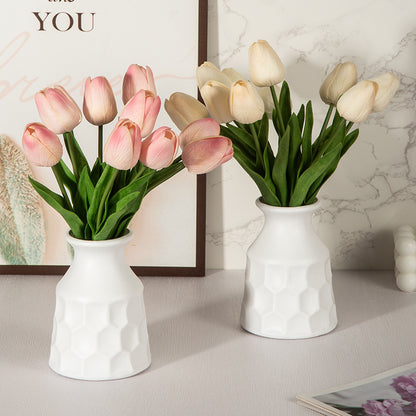 Textured Honeycomb Ceramic Vase