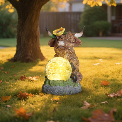 Decorative Highland Cow Solar Lantern Homeandso