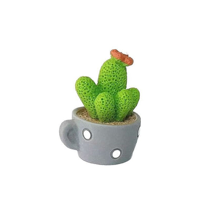 Playful Cactus and Bunny Figurine Set Homeandso