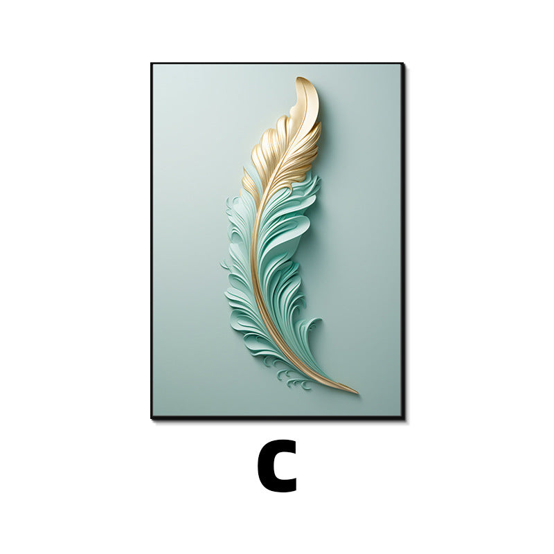 Feather-Inspired Framed Artwork Homeandso