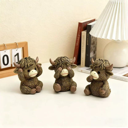 Whimsical Highland Cow Figurine Homeandso