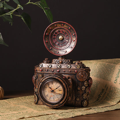 Vintage-Inspired Train Engine Table Clock Homeandso