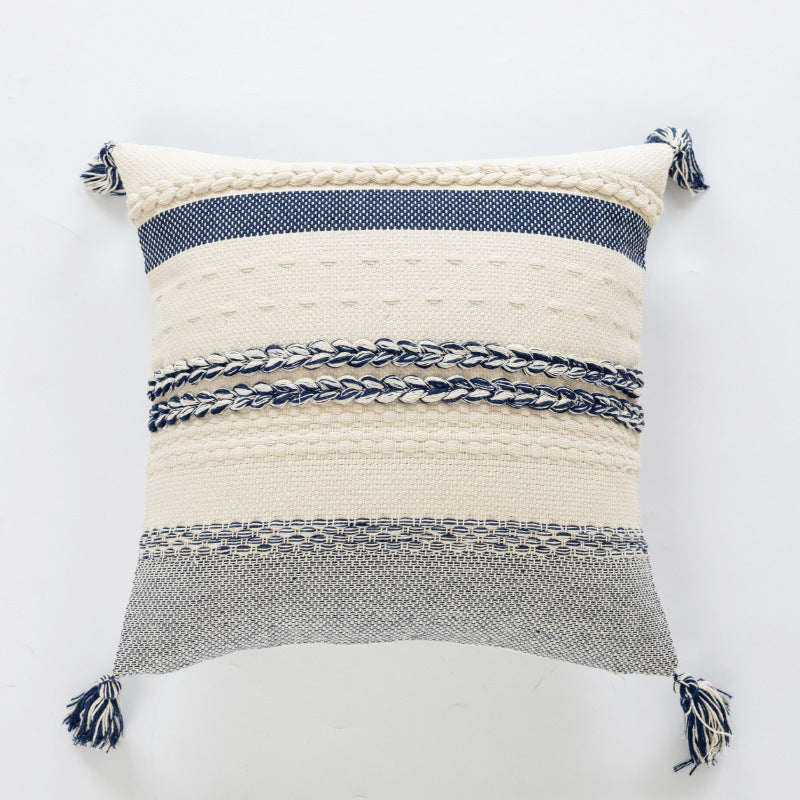 Textured Woven Fringe Pillow