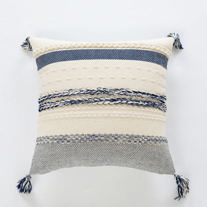 Textured Woven Fringe Pillow