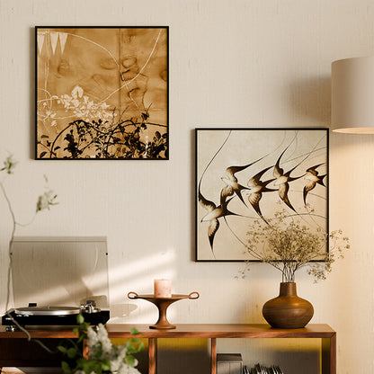 Elegant Framed Bird Silhouette Wall Art Homeandso