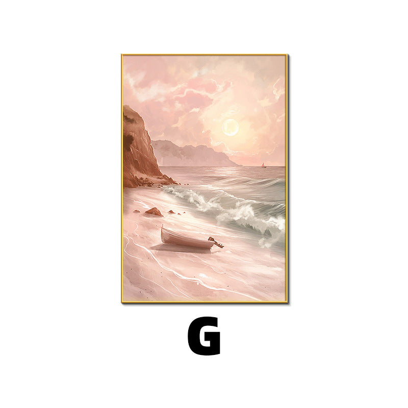Framed Coastal Sunset Landscape Artwork Homeandso