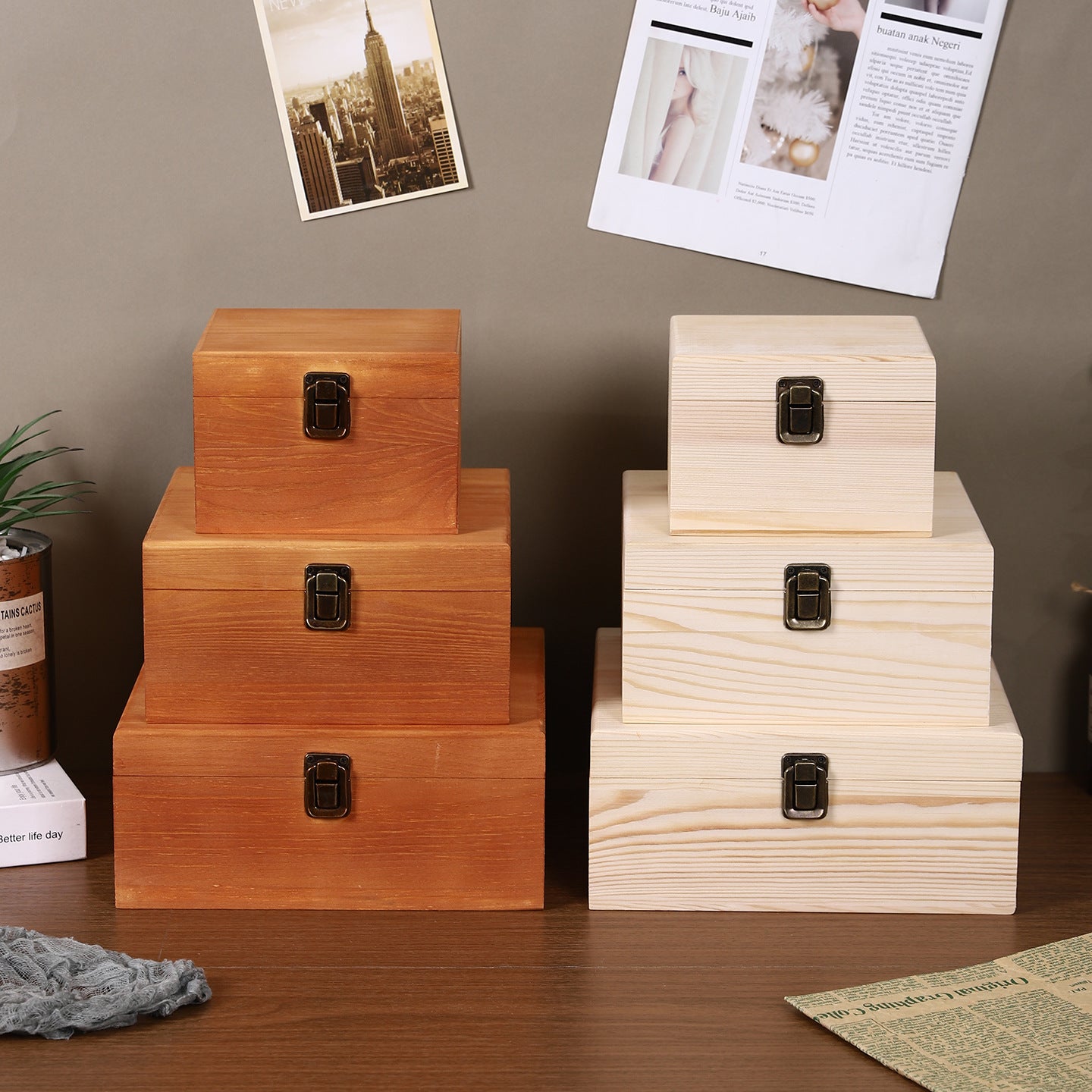 Rustic Wooden Storage Box Homeandso