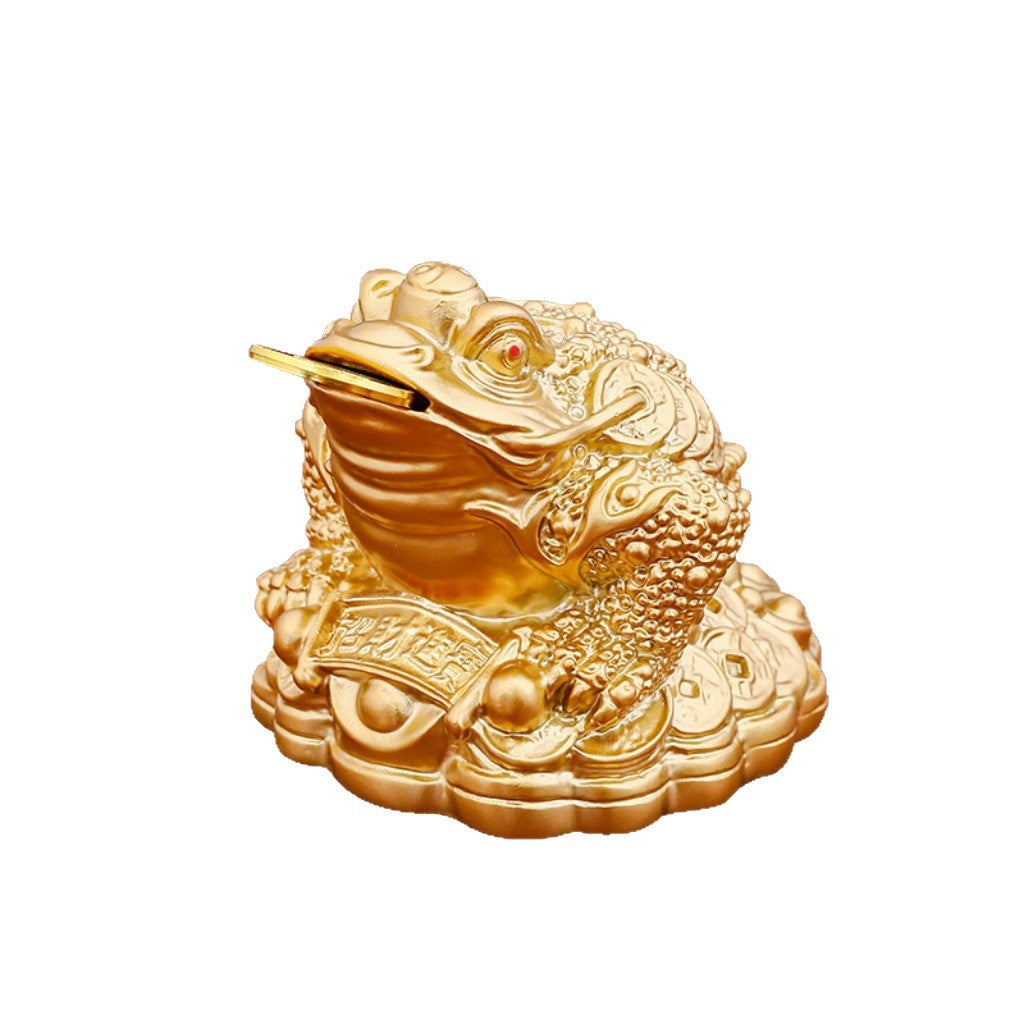Decorative Golden Frog Figurine Homeandso