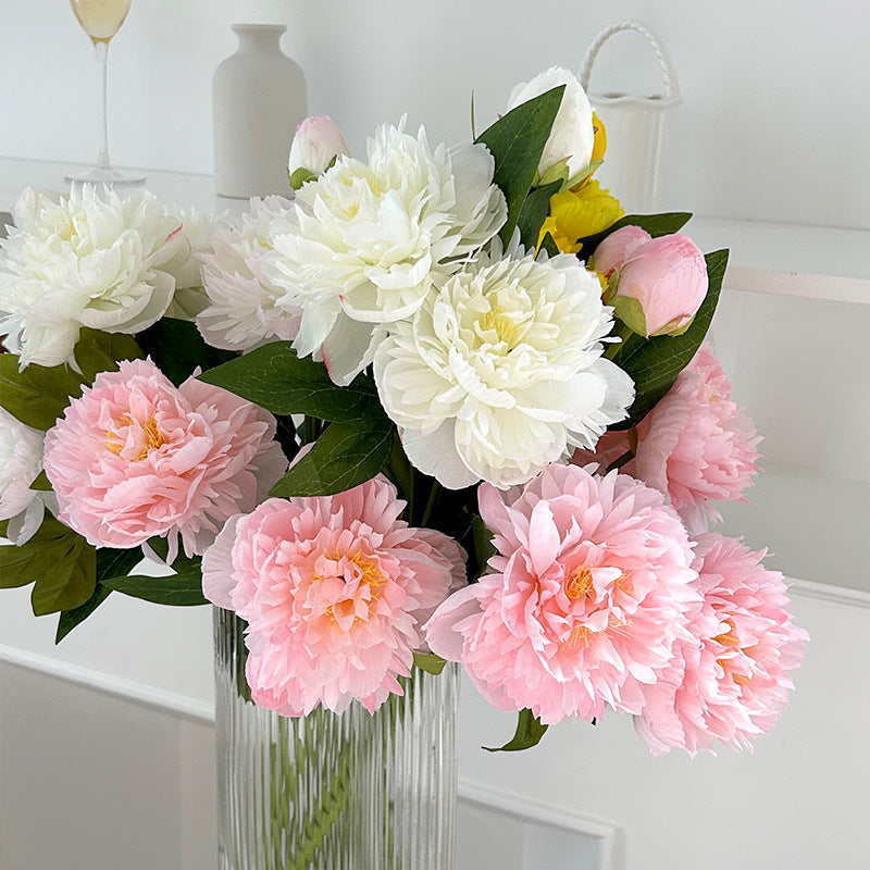 Realistic Peony Flower Stem for Home Display