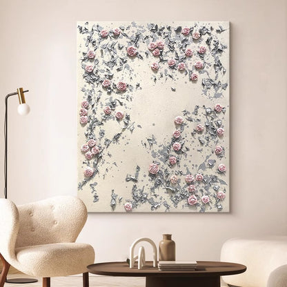 Textured Floral Relief Canvas Wall Art Homeandso