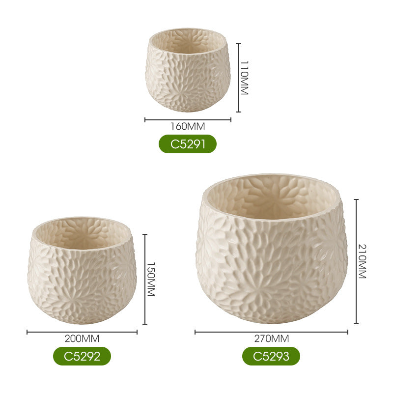 Textured Ceramic Flower Planter Homeandso