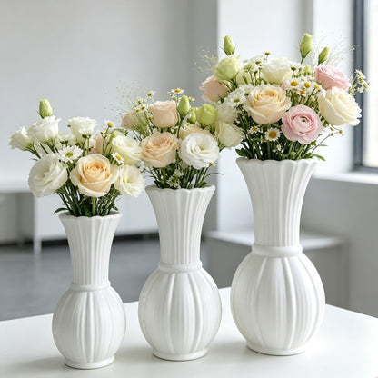 Elegant Ribbed Flower Vase