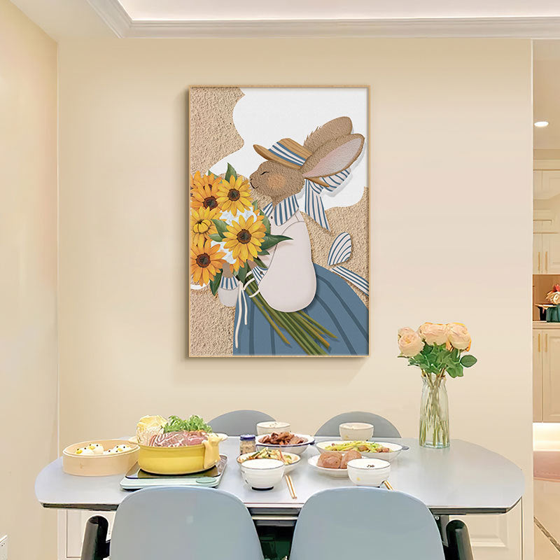 Whimsical Bunny Illustration Wall Art Homeandso