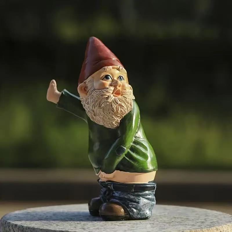 Playful Garden Gnome Statue Homeandso