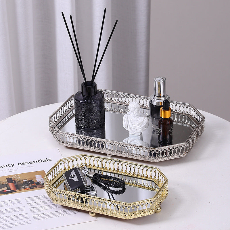Elegant Mirrored Decorative Serving Tray Homeandso