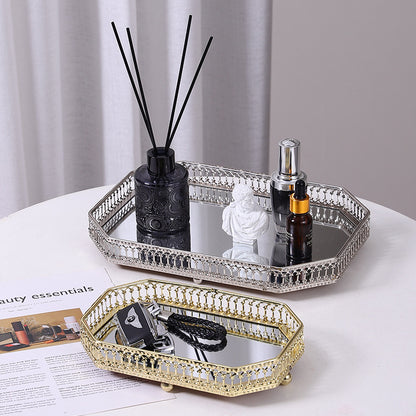 Elegant Mirrored Decorative Serving Tray Homeandso