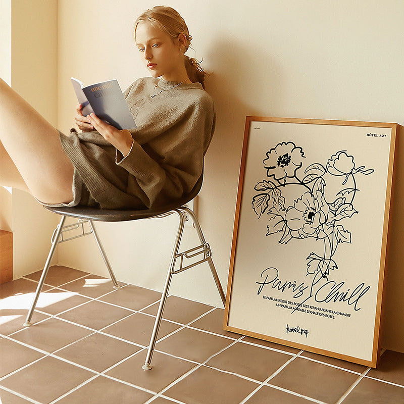 Artistic Floral Line Art Print Homeandso
