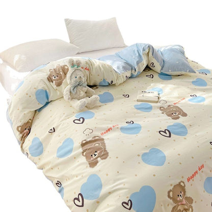 Playful Heart Pattern Duvet Cover Set Homeandso