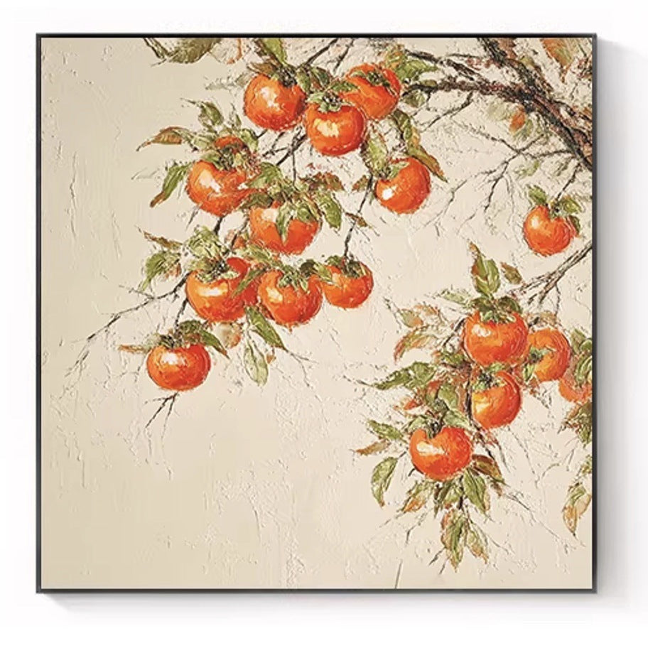 Textured Orange Botanical Wall Art Homeandso