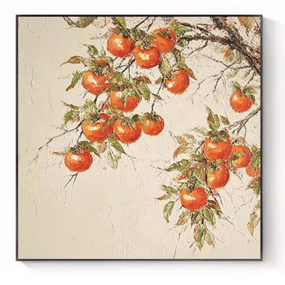 Textured Orange Botanical Wall Art Homeandso