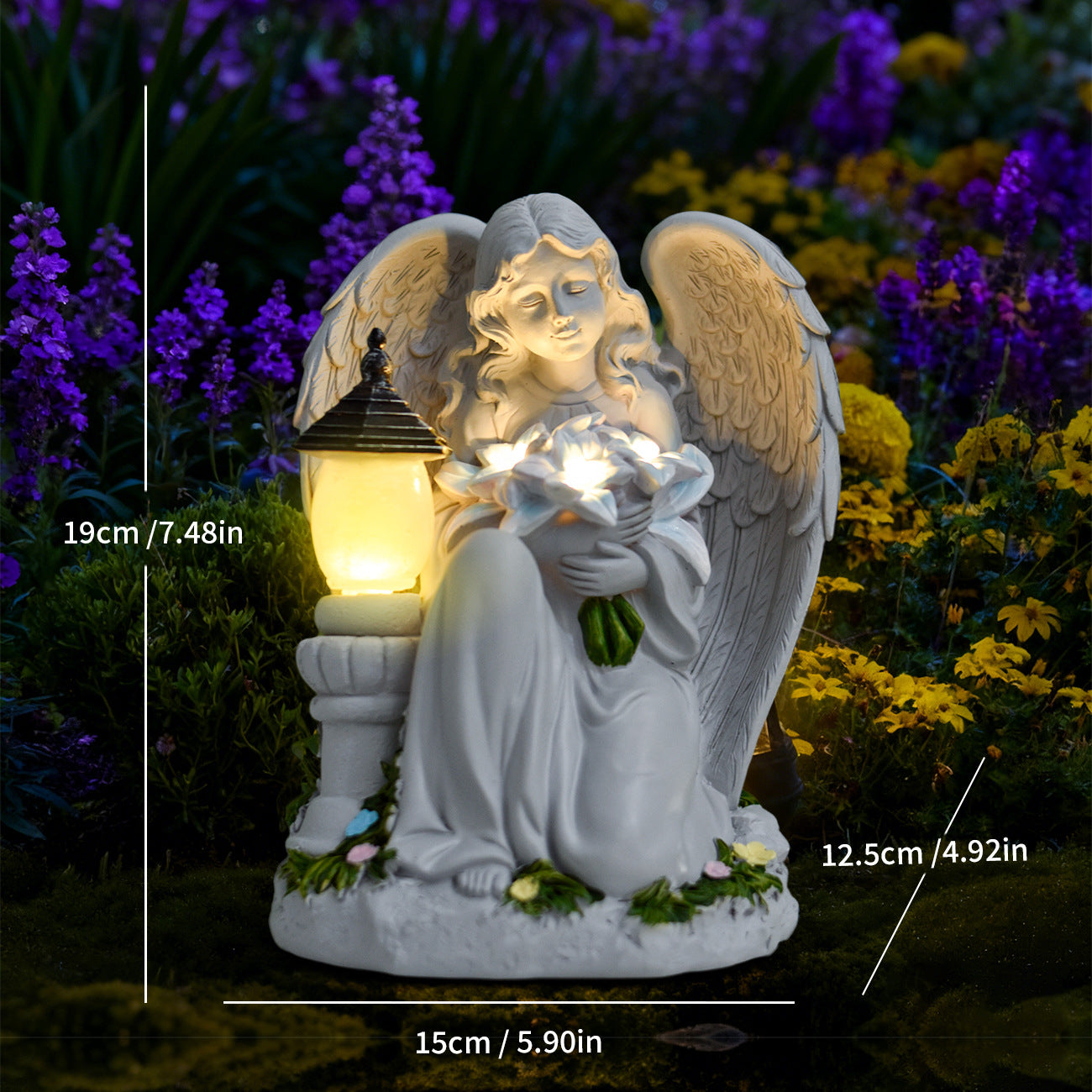 Decorative Angel Figurine with LED Light Homeandso
