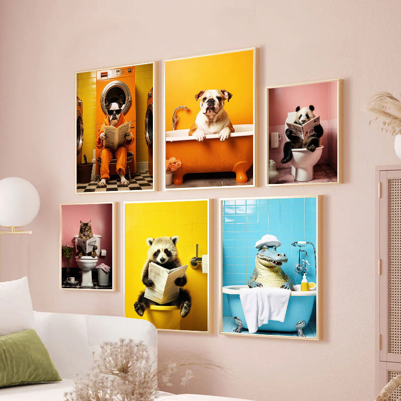 Whimsical Cat-Themed Wall Art Print Homeandso