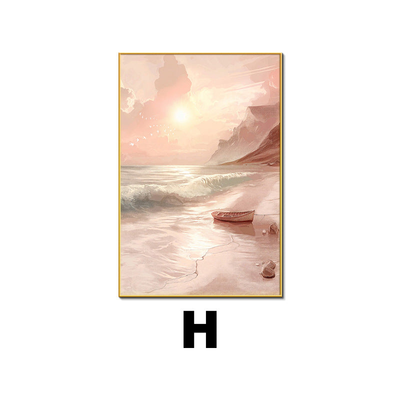 Framed Coastal Sunset Landscape Artwork Homeandso