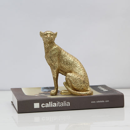 Decorative Golden Leopard Figurine Homeandso