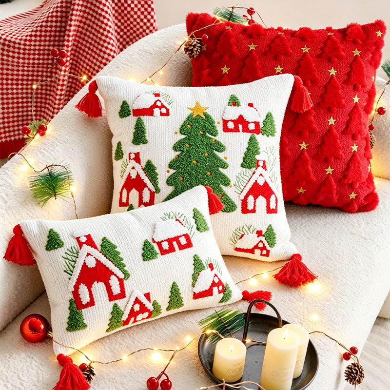 Festive Holiday-Themed Decorative Pillow