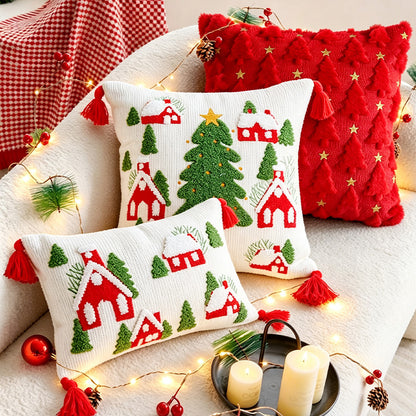 Festive Holiday-Themed Decorative Pillow