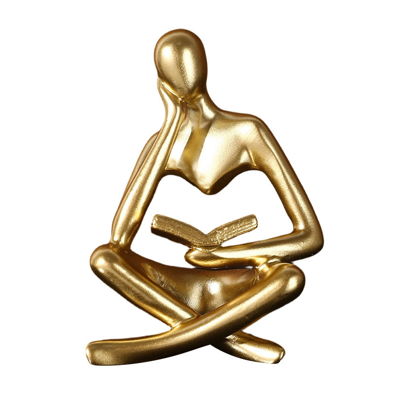 Contemporary Sitting Reader Figurine Homeandso