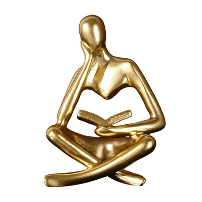 Contemporary Sitting Reader Figurine Homeandso